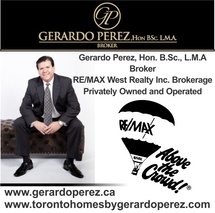 Gerardo Perez, Broker with RE/MAX West Realty Inc. Brokerage